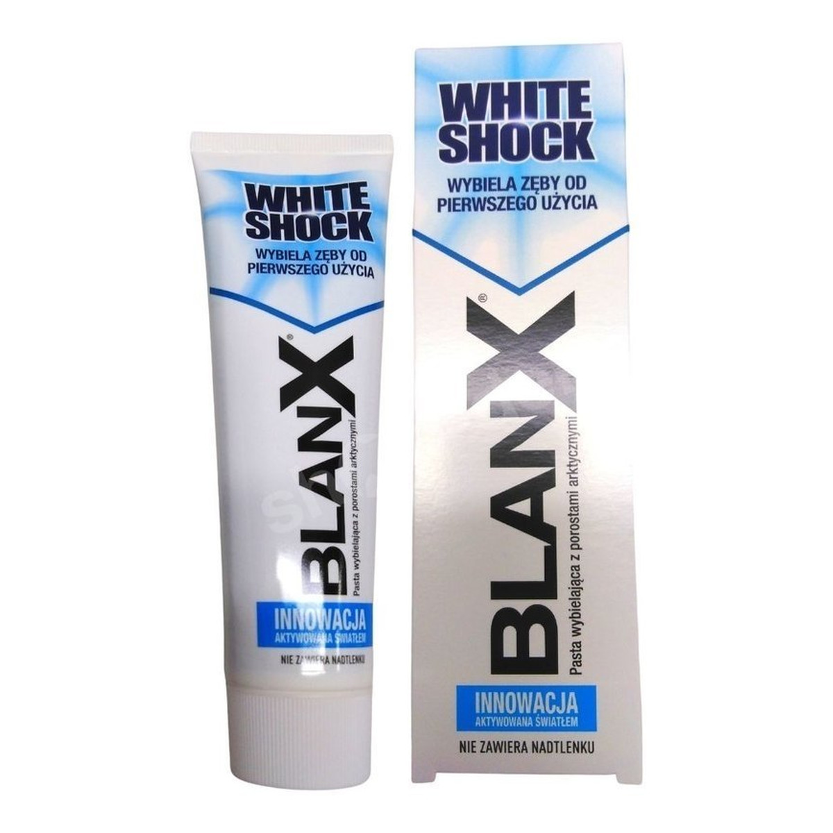 BlanX White Shock wybielająca pasta do zębów dla olśniewającego uśmiechu 75ml