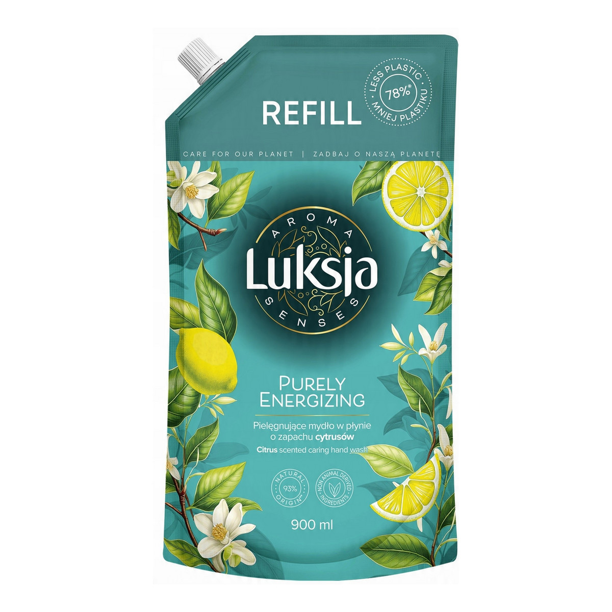 Luksja Aroma Senses Purely Energzinig Pielęgnujące mydło w płynie o zapachu cytrusów 900ml