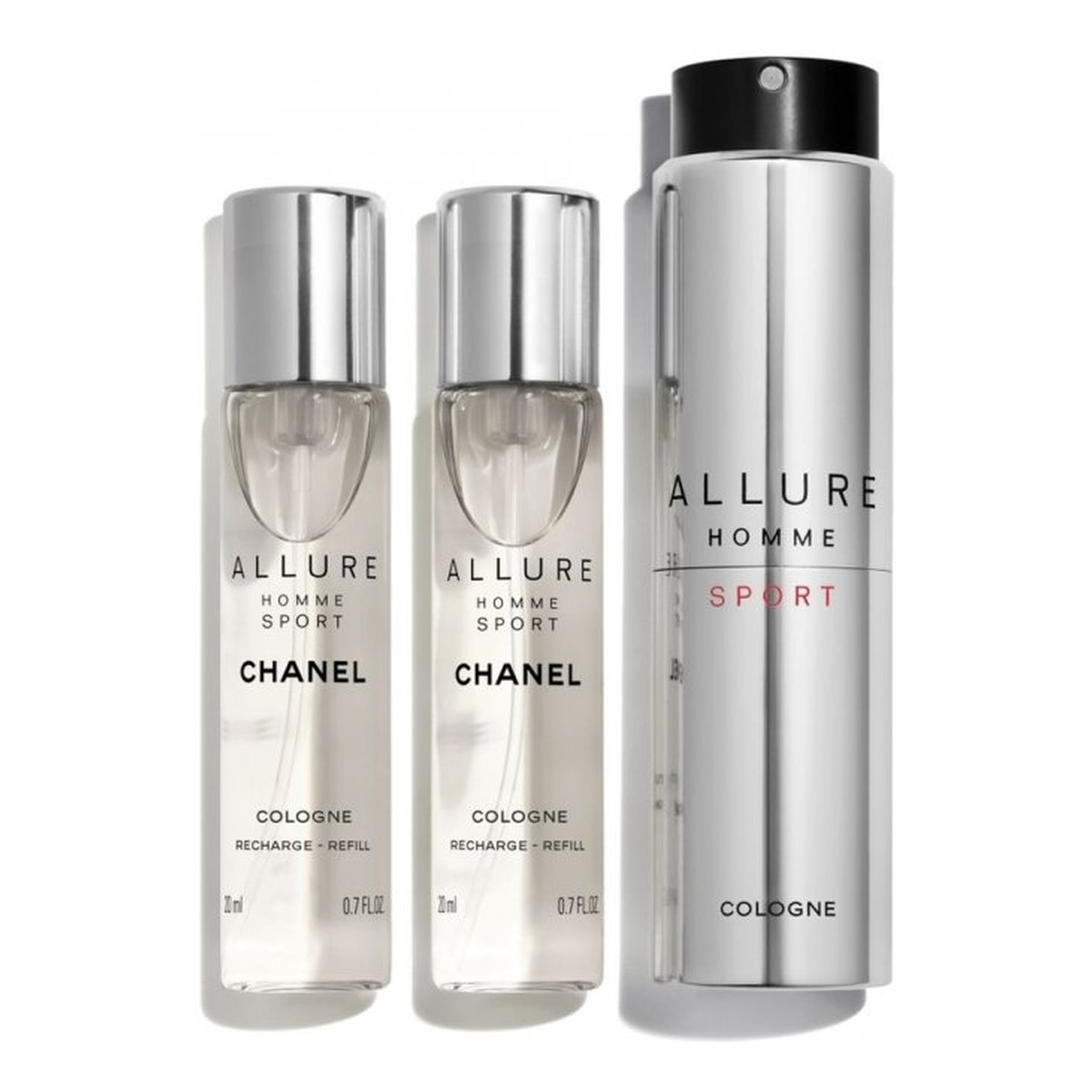 Chanel Allure Homme Sport Cologne Zestaw woda kolońska spray + wkład 3x20ml