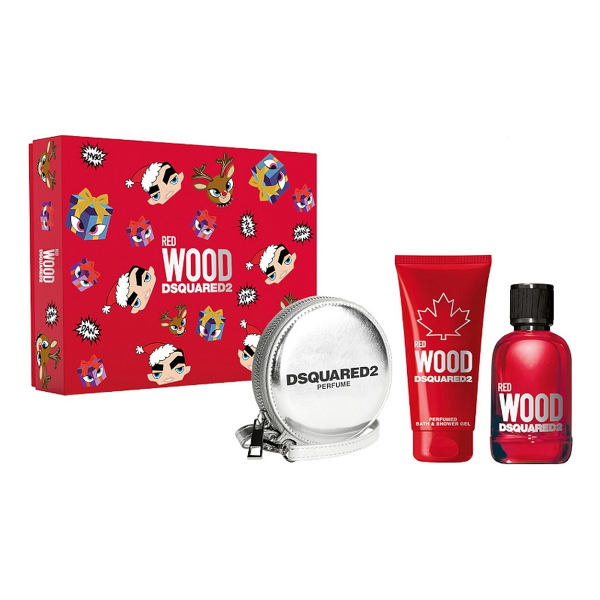 Dsquared2 Red Wood Pour Femme Zestaw woda toaletowa spray 100ml + żel pod prysznic 100ml + portfel