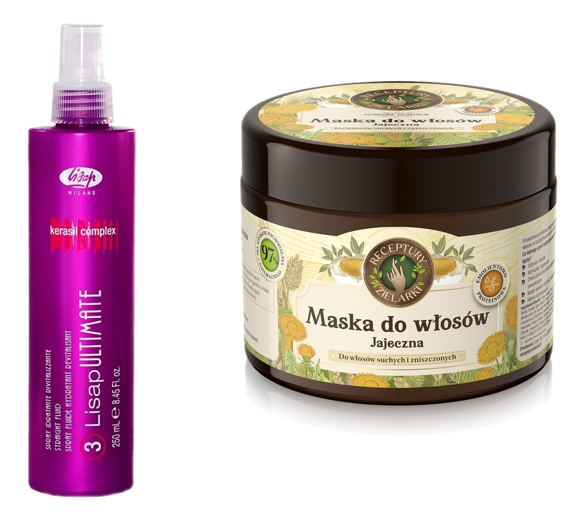 Ultimate Spray Termoochronny Pod Prostownicę 250ml + Maska jajeczna 300ml