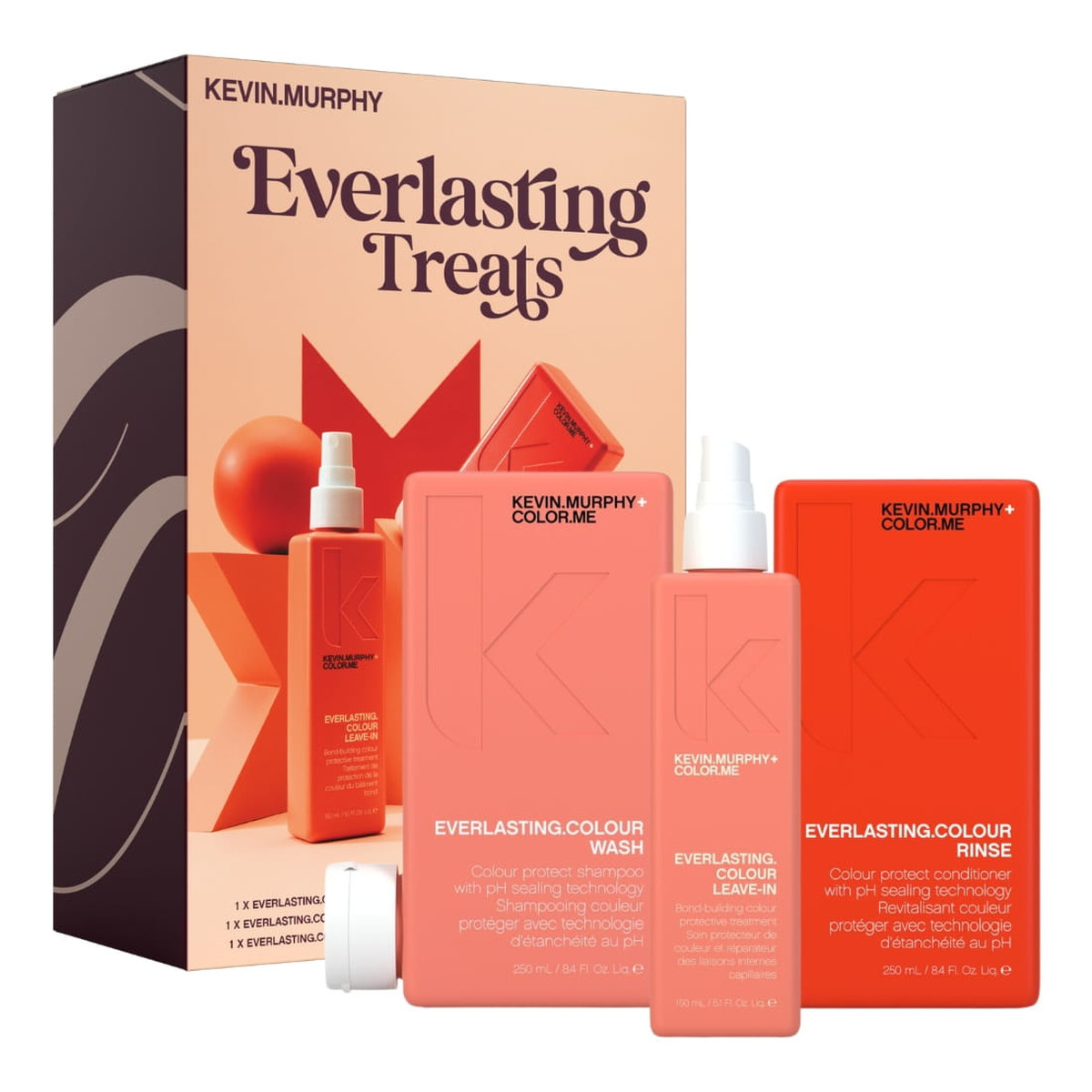 Kevin Murphy Everlasting Treats Zestaw Do Włosów Farbowanych Szampon do włosów 250ml + Kuracja chroniąca kolor 150ml + Odżywka 250ml