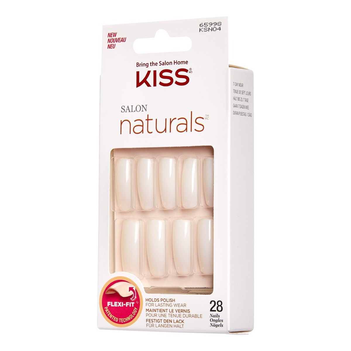 Kiss Salon Naturals Sztuczne paznokcie Go Rouge 28szt.