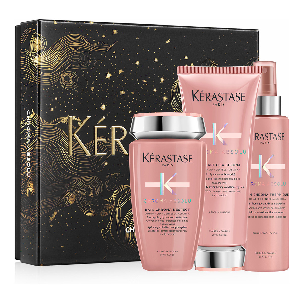 Kerastase Chroma Absolu Szampon do włosów 250ml + Odżywka do włosów 200ml + Serum termiczne 150ml