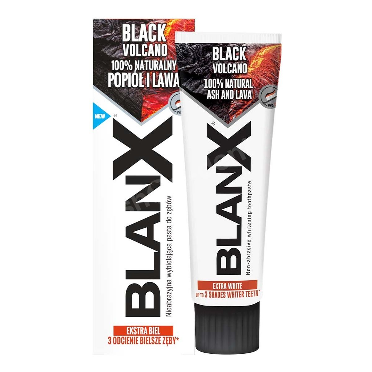 BlanX Black Volcano Wybielająca pasta do zębów z pyłem i lawą wulkaniczną 75ml