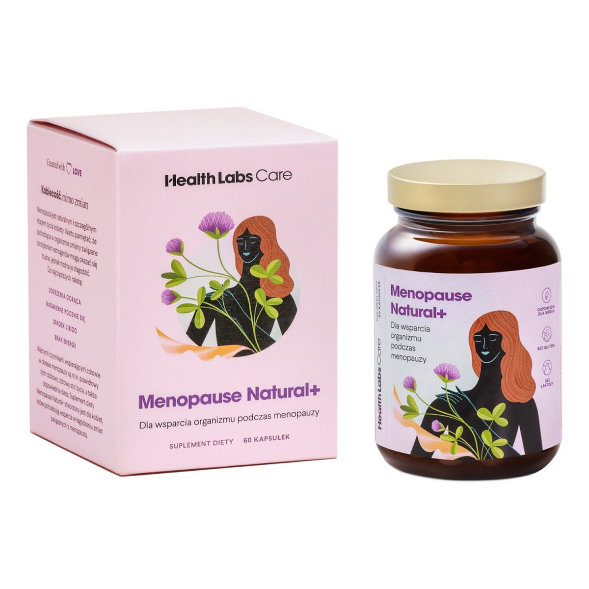 HealthLabs Menopause natural+ wsparcie organizmu podczas menopauzy suplement diety 60 kapsułek