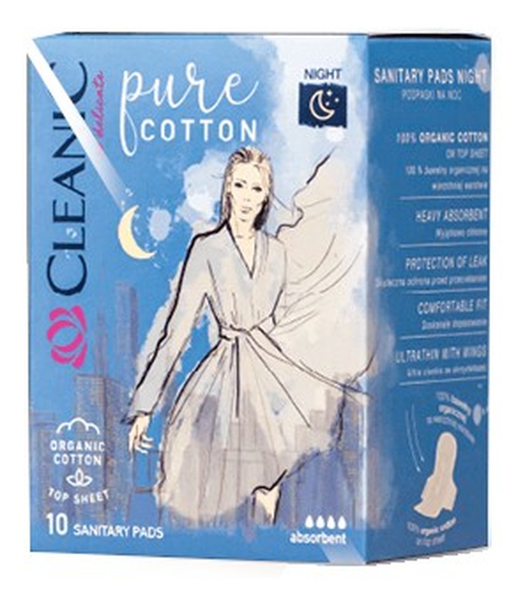 Pure Cotton Podpaski higieniczne Organic - na noc 10szt