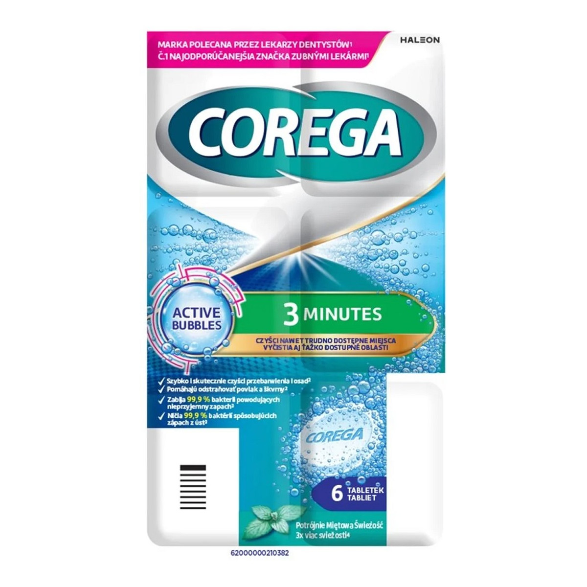 Corega Tabs 3 minutowa tabletka czyszcząca do protez zębowych 6szt