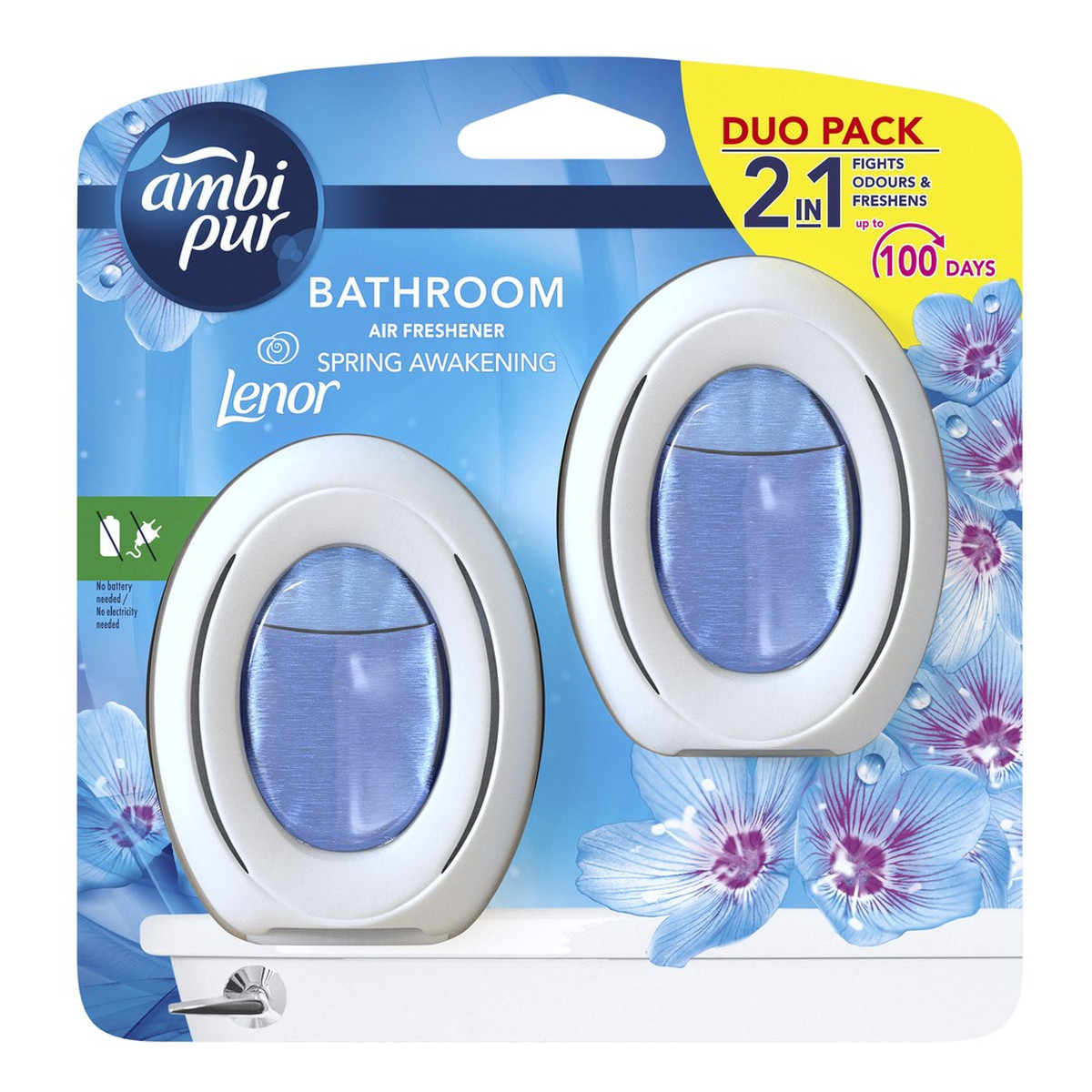 Ambi Pur Bathroom Odświeżacz powietrza nieelektryczny Flower&Spring 2x7,5ml 15ml