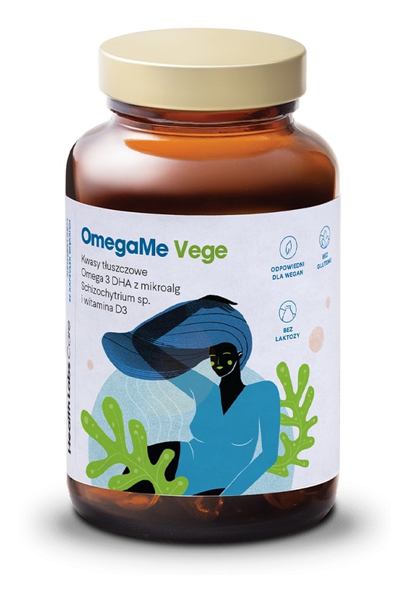Omegame vege kwasy tłuszczowe omega 3 dha z alg morskich z witaminą d3 suplement diety 60 kapsułek