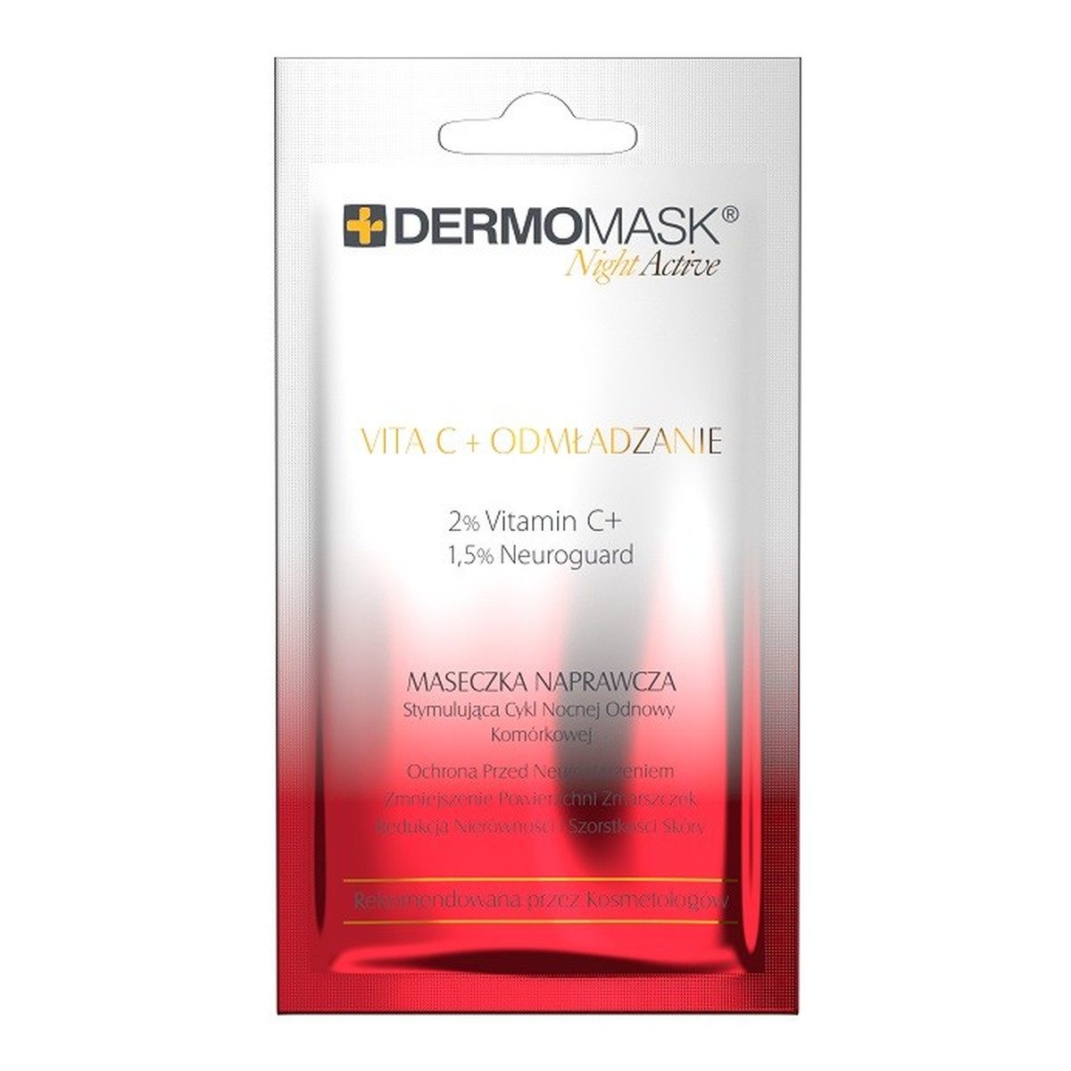 Lbiotica / Biovax Dermomask Night Active Maseczka naprawcza na twarz - Vita C + Odmładzanie 12ml
