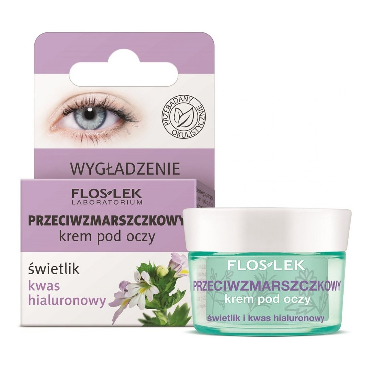 FlosLek przeciwzmarszczkowy Krem pod oczy Świetlik-Kwas Hialuronowy 15ml