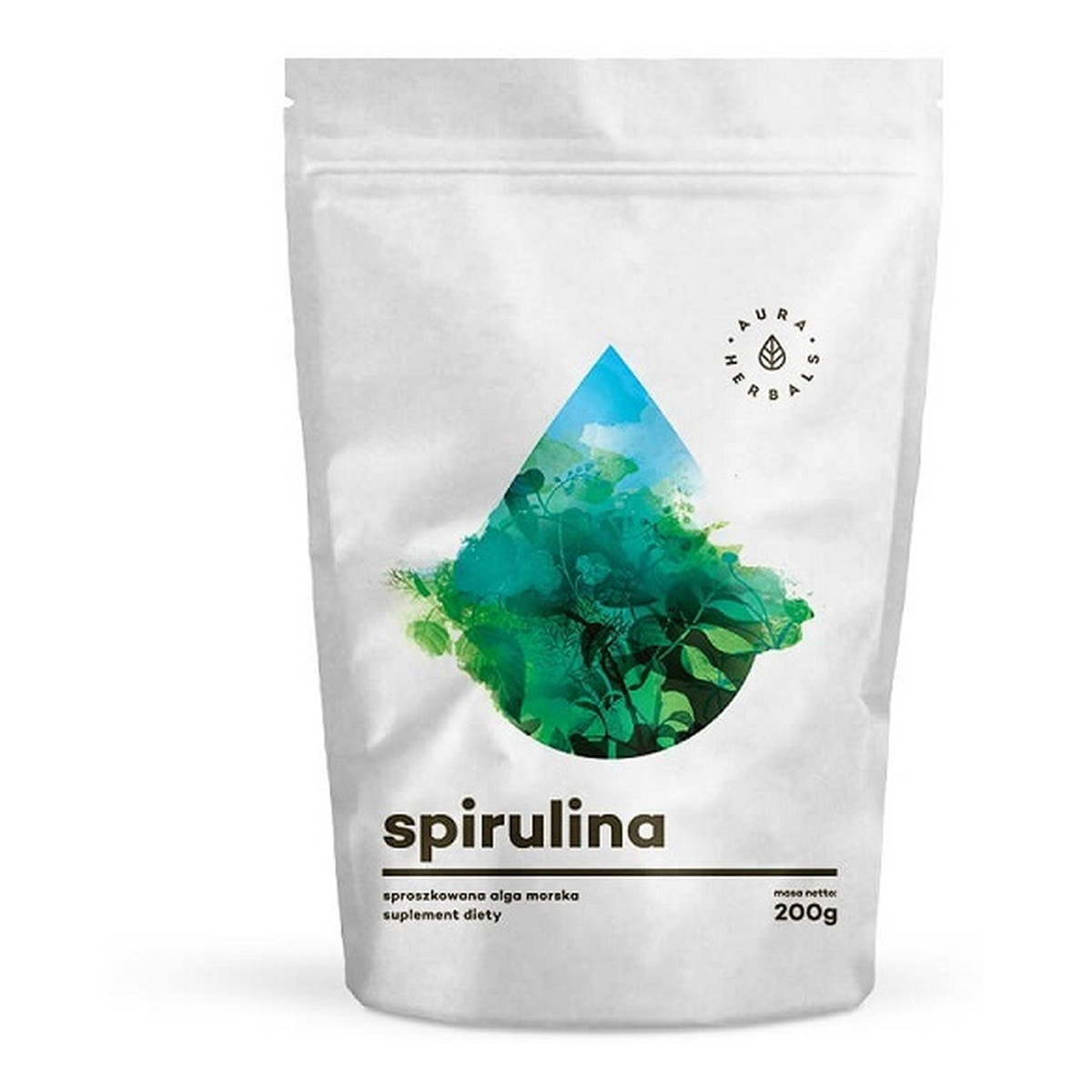 Aura Herbals Spirulina sproszkowana alga morska suplement diety 200g