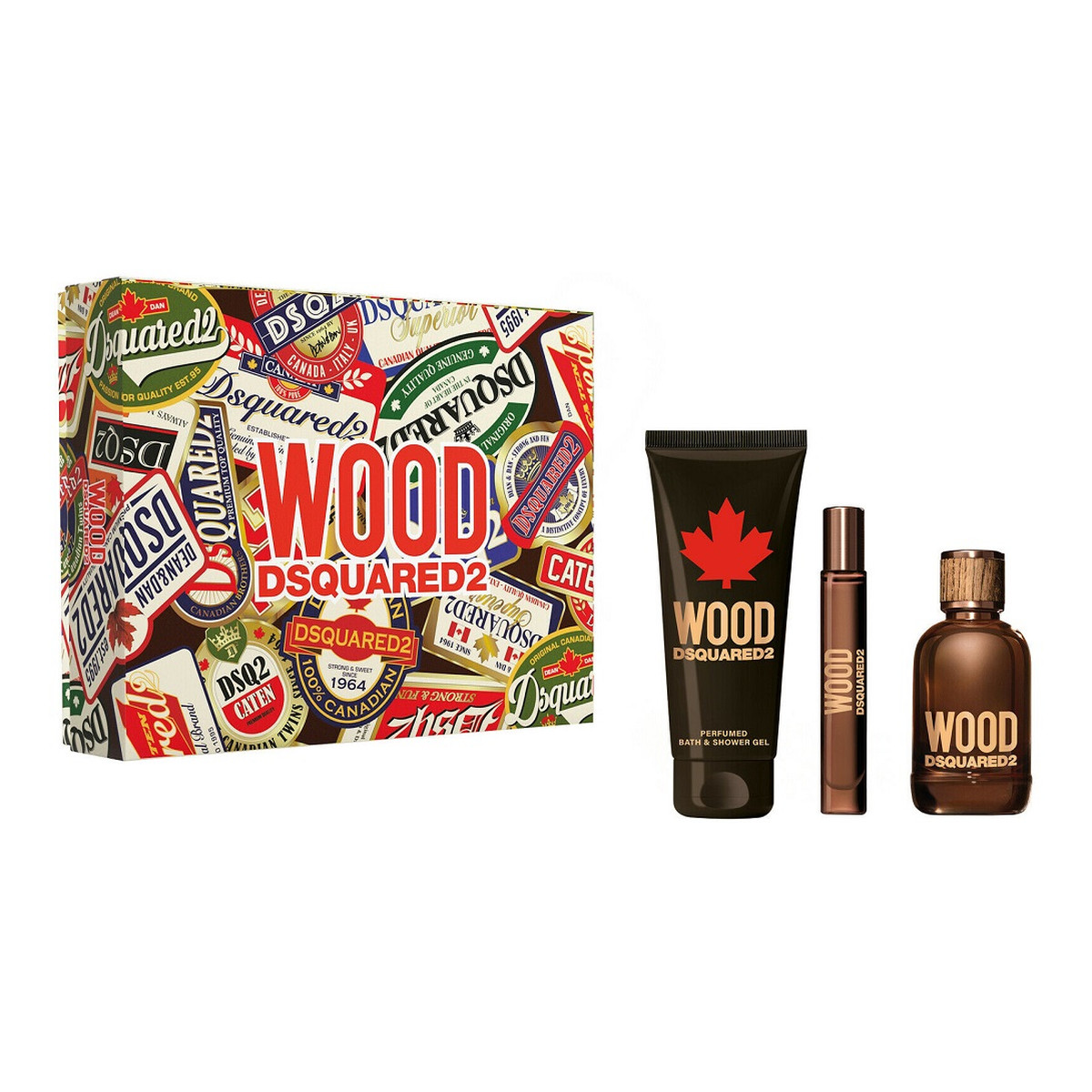 Dsquared2 Wood Pour Home Zestaw woda toaletowa spray 100ml + miniatura wody toaletowej 10ml + żel pod prysznic 150ml