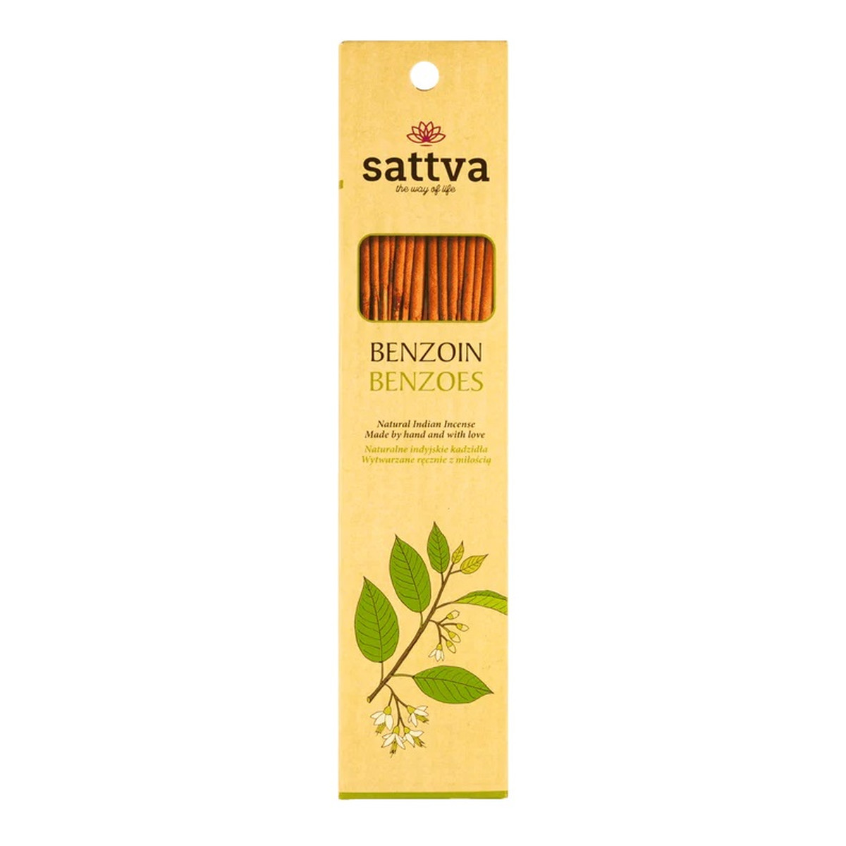 Sattva Natural indian incense naturalne indyjskie kadzidełko benzoes 15szt