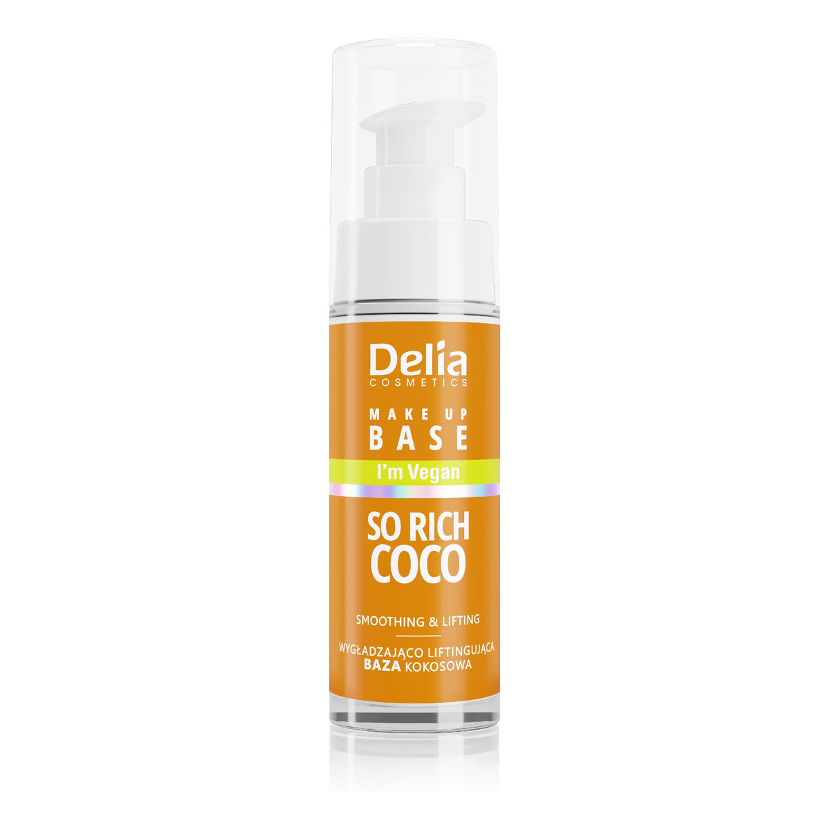 Delia Delia cosmetics wegańska wygładzająco-liftingująca baza pod makijaż so rich coco (kokosowa) 30ml