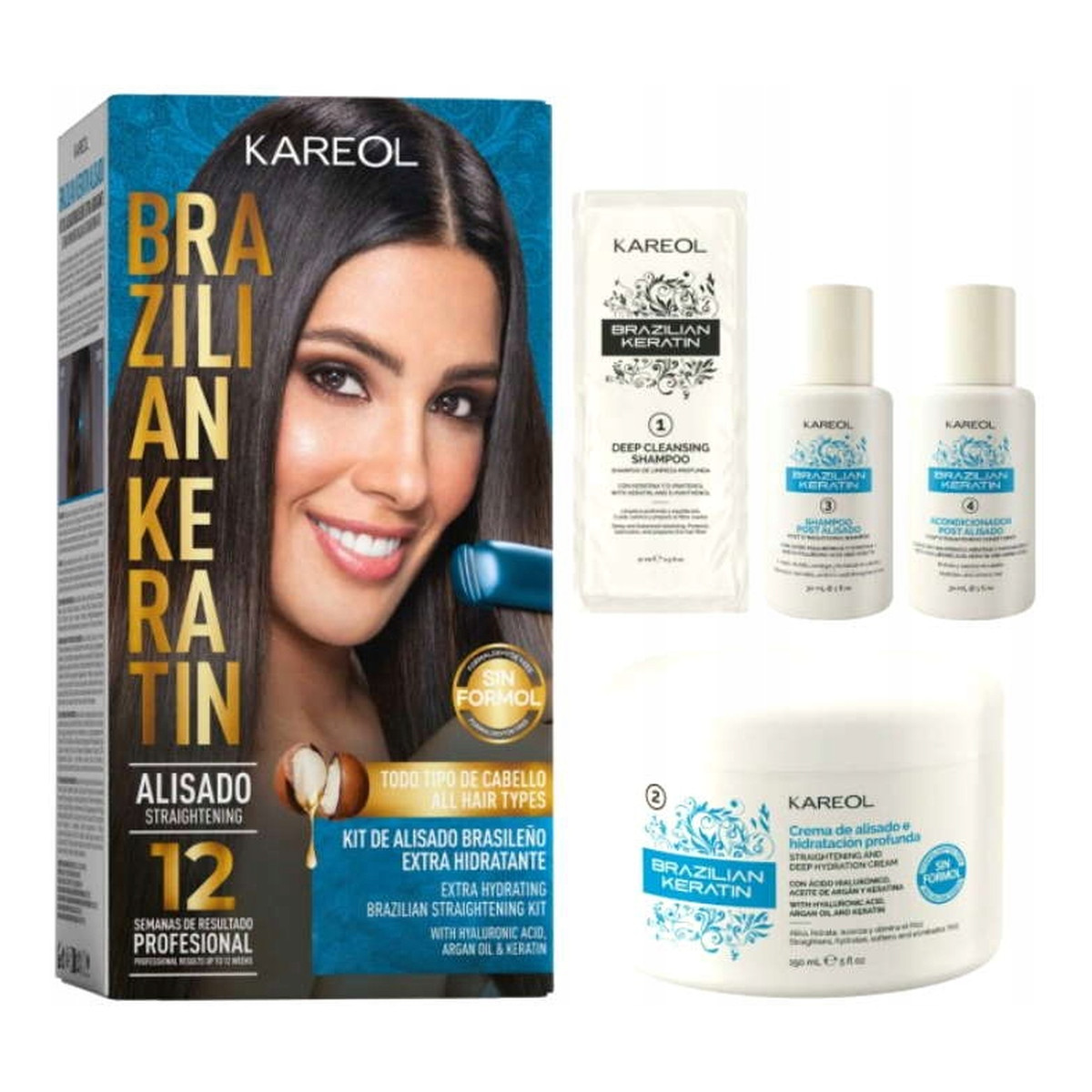 Kareol Brazilian keratin Zestaw Do Prostowania Włosów Nawilżający