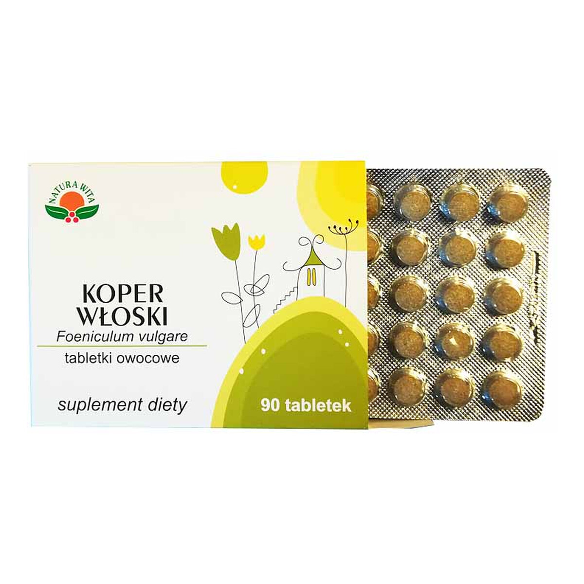 Natura Wita Tabletki Owocowe Koper Włoski suplement diety 90 tabletek