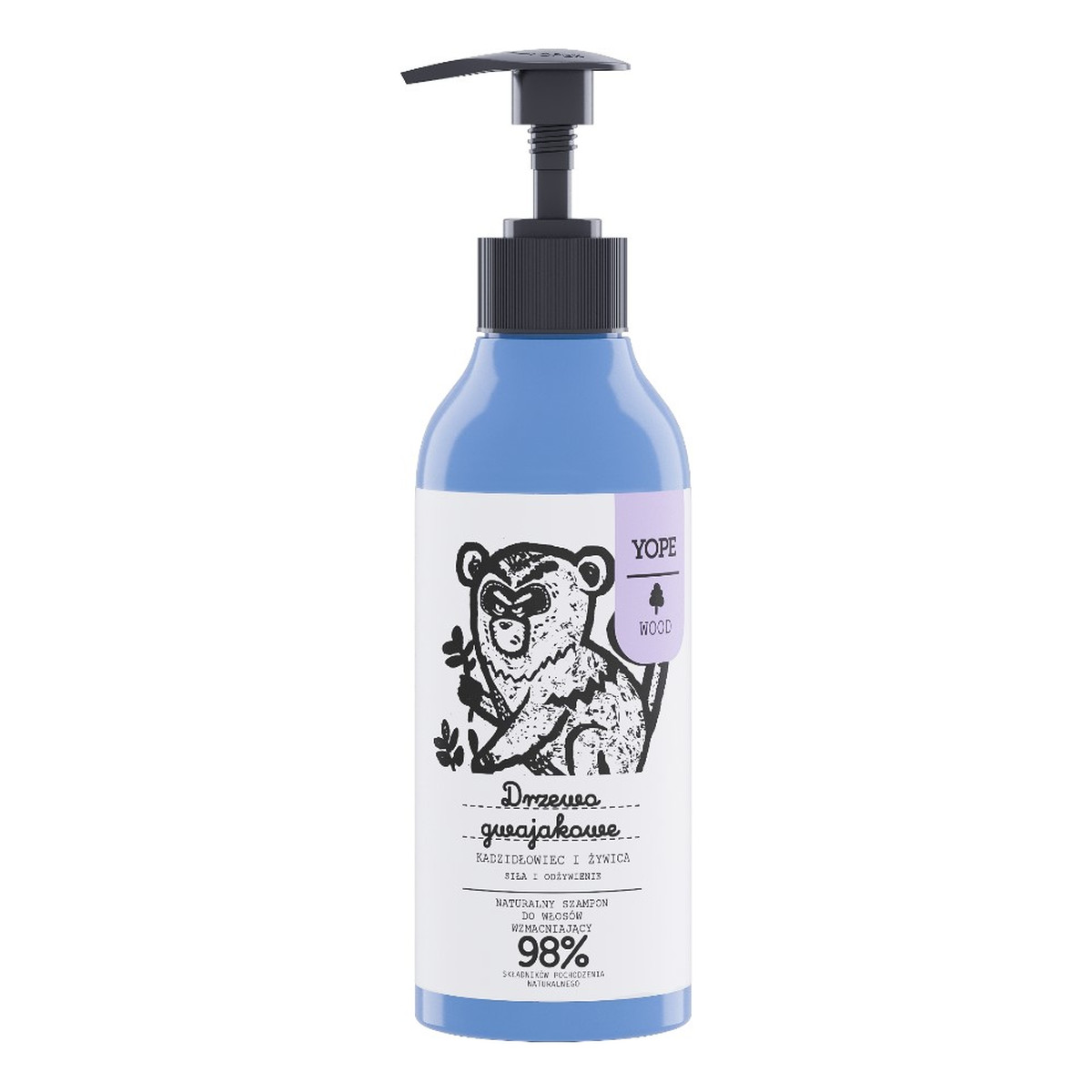 Yope Wood Naturalny szampon wzmacniający drzewo gwajakowe, kadzidłowiec, żywica 300ml