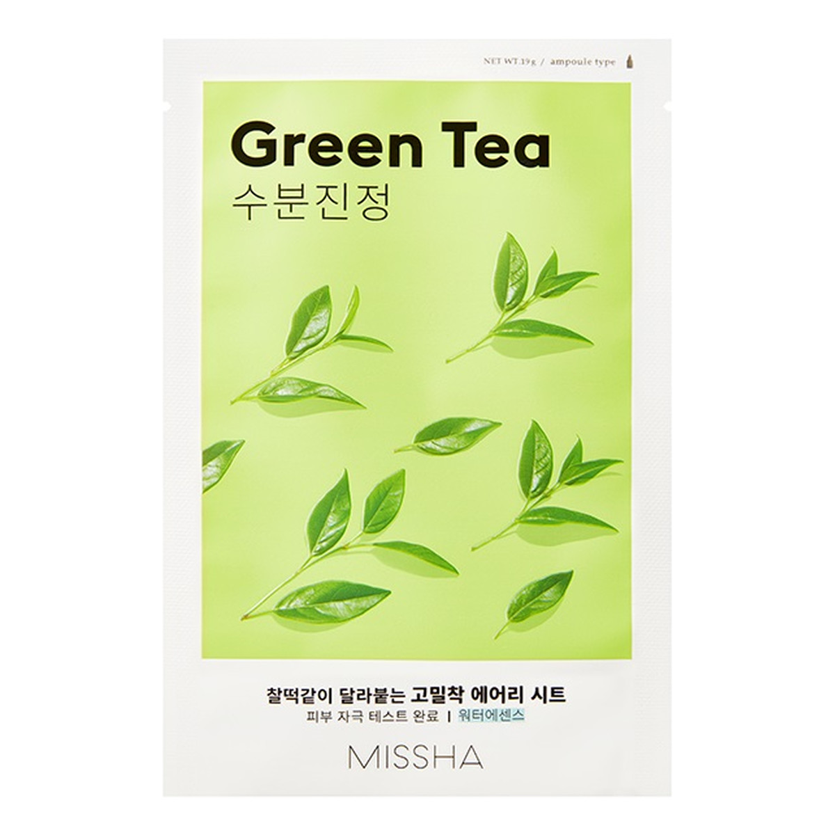 Missha Airy Fit Sheet Mask oczyszczająca maseczka w płachcie z ekstraktem z zielonej herbaty green tea 19ml