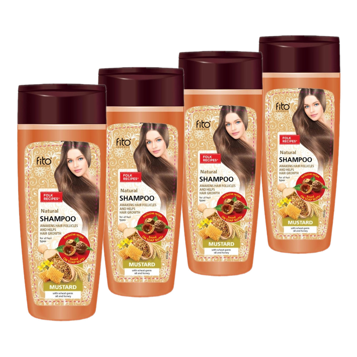 Fitokosmetik Musztardowy Szampon do włosów stymuluje wzrost włosów 4x270ml