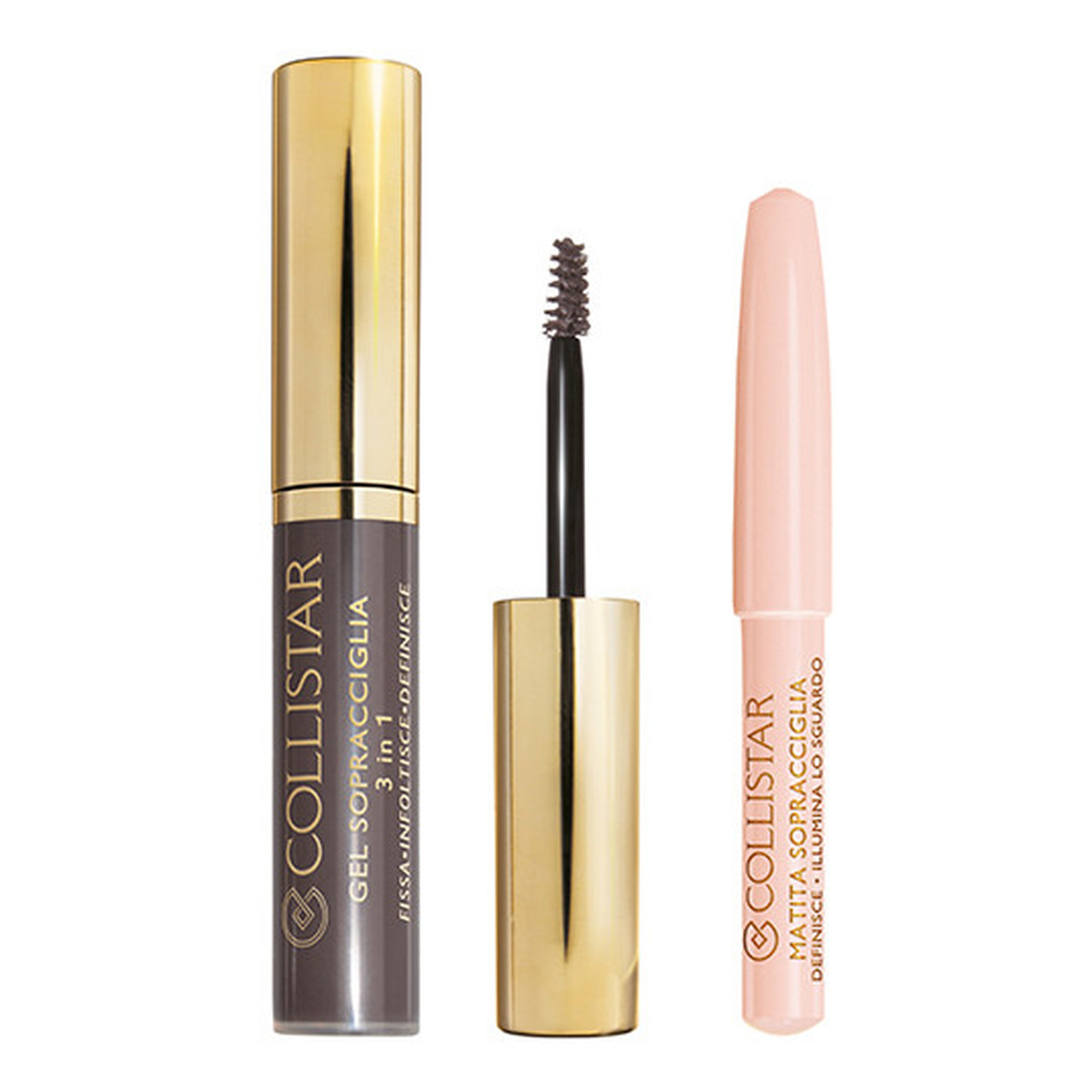 Collistar Perfect Eyebrow Gel Zestaw Koloryzujący żel do brwi + Brightening Eyebrow Pencil kredka do brwi 4ml