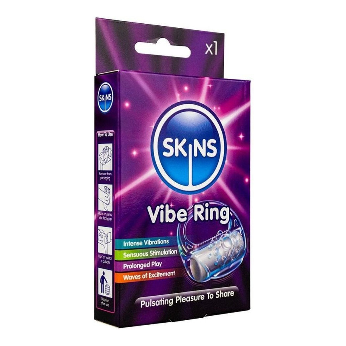 Skins Vibe Ring wibrująca nakładka na penisa