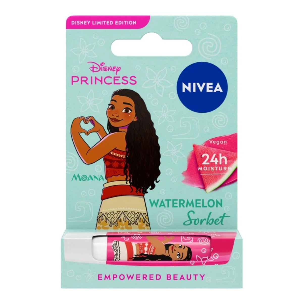 Nivea Disney Vaiana Pielęgnująca Pomadka do ust Sorbet Arbuzowy 4.8g