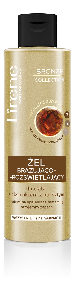 ŻEL BRĄZUJĄCO-ROZŚWIETLAJĄCY DO CIAŁA Z EKSTRAKTEM Z BURSZTYNU