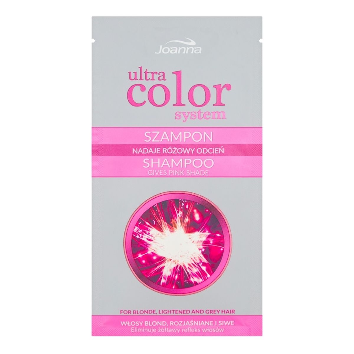 Joanna Ultra Color System szampon nadający różowy odcień do włosów blond i rozjaśnianych 20ml