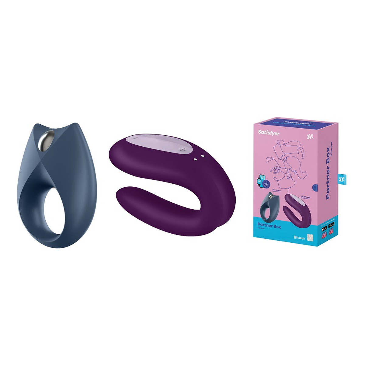 Satisfyer Partner Box zestaw Royal One Ring Vibrator + Double Joy Partner Vibrator