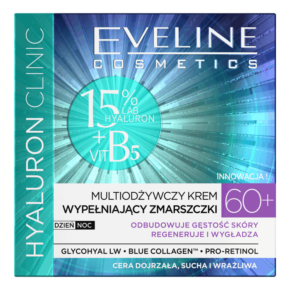 Eveline Hyaluron Clinic 60+ Multiodżywczy Krem wypełniający zmarszczki na dzień i noc 50ml