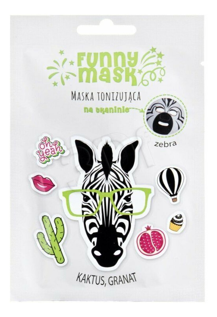 Maseczka na tkaninie tonizująca Zebra