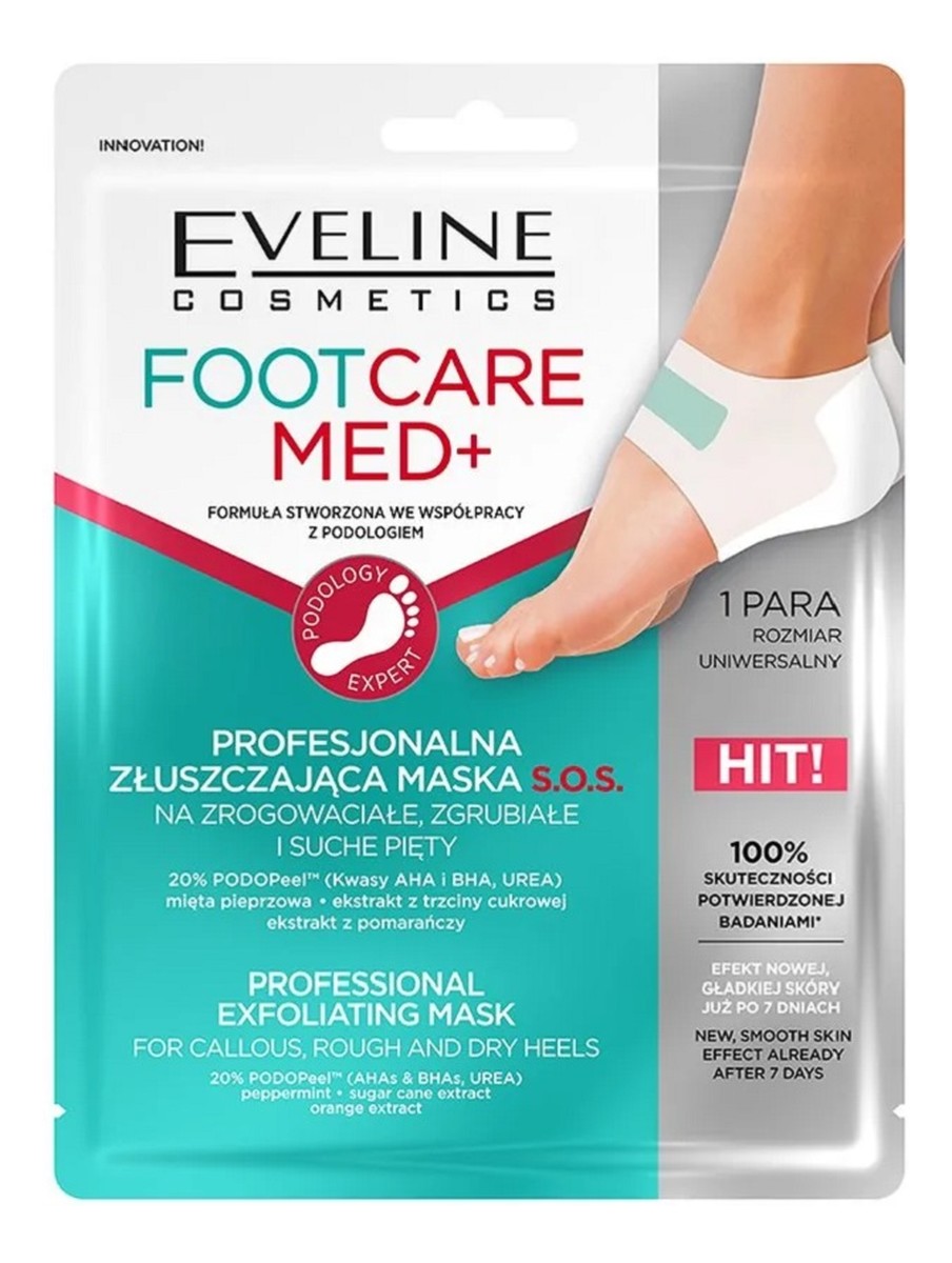 Foot Care Med+ Profesjonalna Złuszczająca Maska płachtowa S.O.S na pięty 1 para