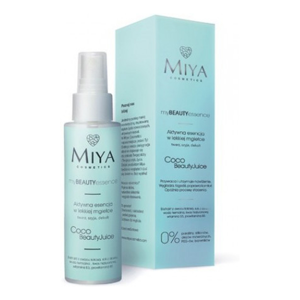 Miya Cosmetics My Beauty Essence Coco Beauty Juice aktywna esencja w lekkiej mgiełce twarz szyja dekolt 100ml