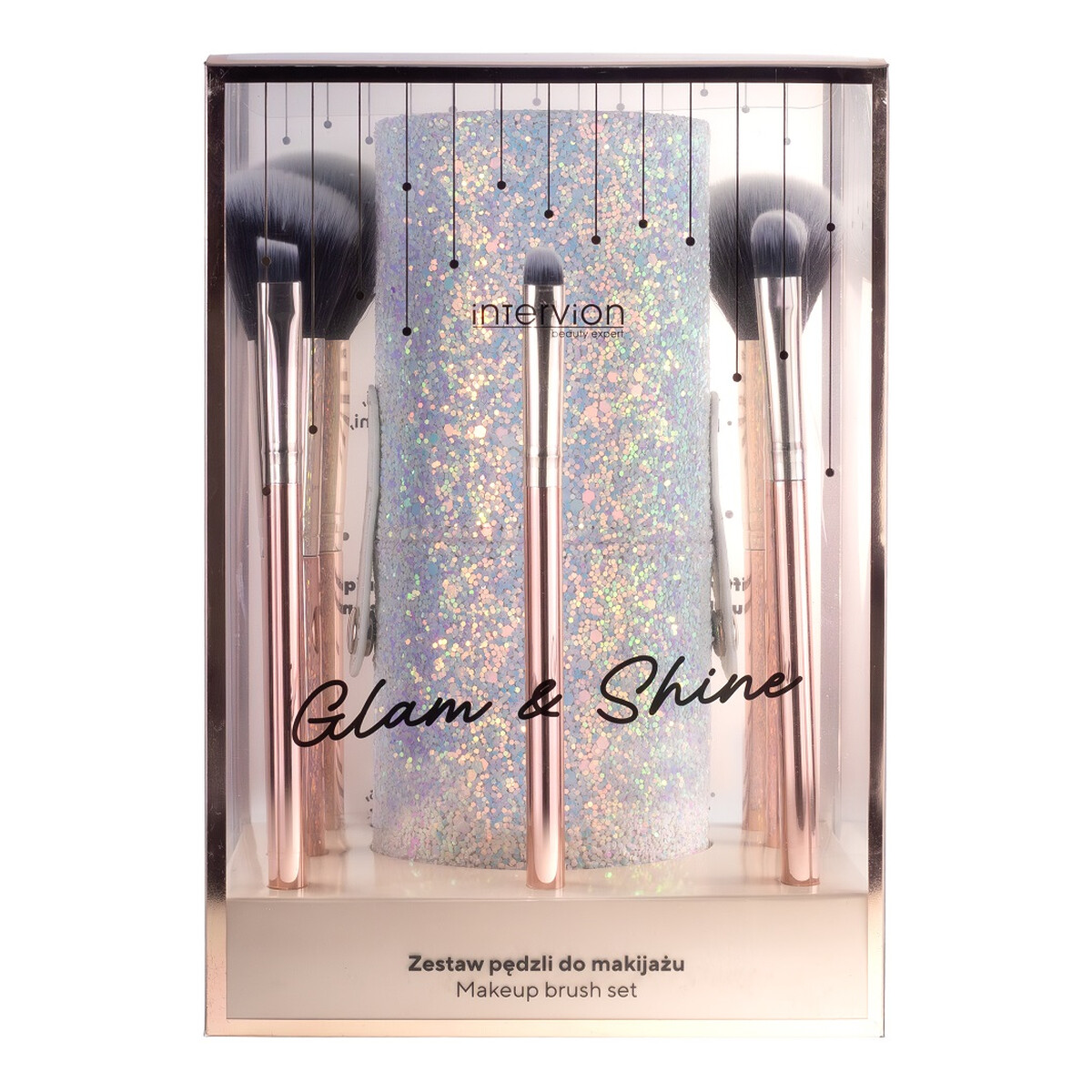 Inter-vion Glam Shine Zestaw pędzli do makijażu z etui
