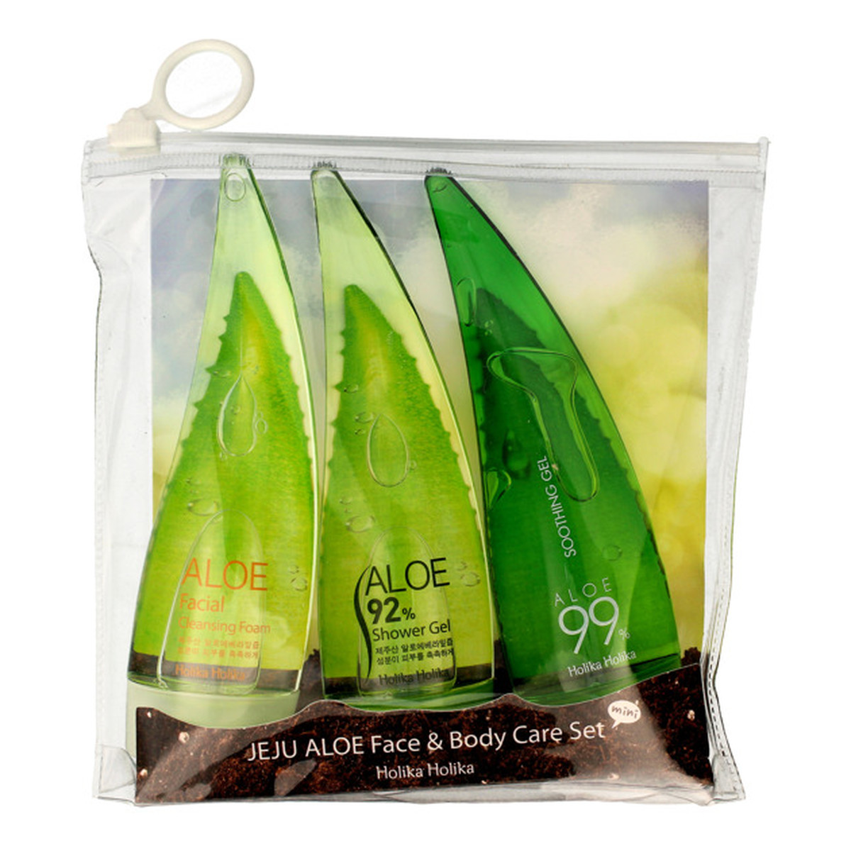 Holika Holika Aloe 99% Zestaw Jeju Aloe Set (żel+pianka+żel pod prysznic) 1op.-55mlx3 165ml