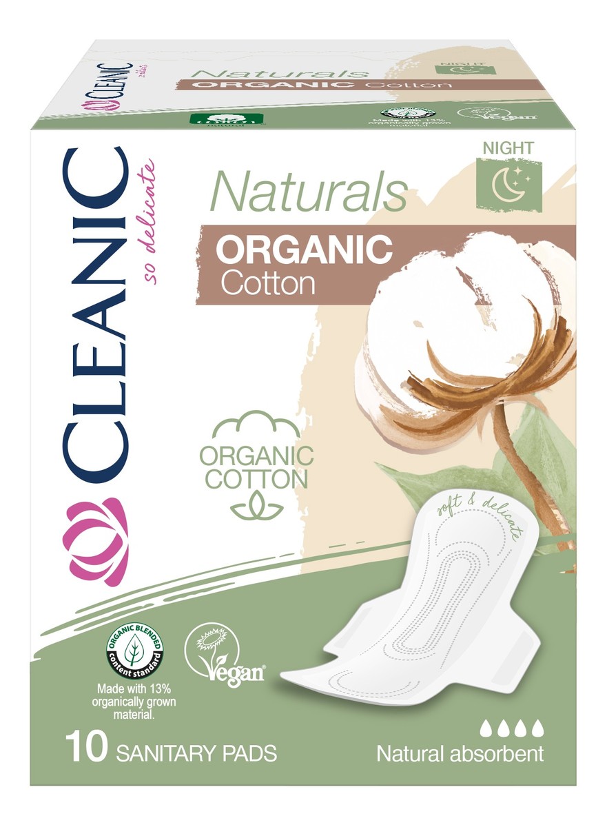 Naturals Podpaski na noc Organic Cotton