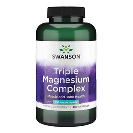 Triple magnesium complex suplement diety wspomagający zdrowie mięśni i kości 300 kapsułek