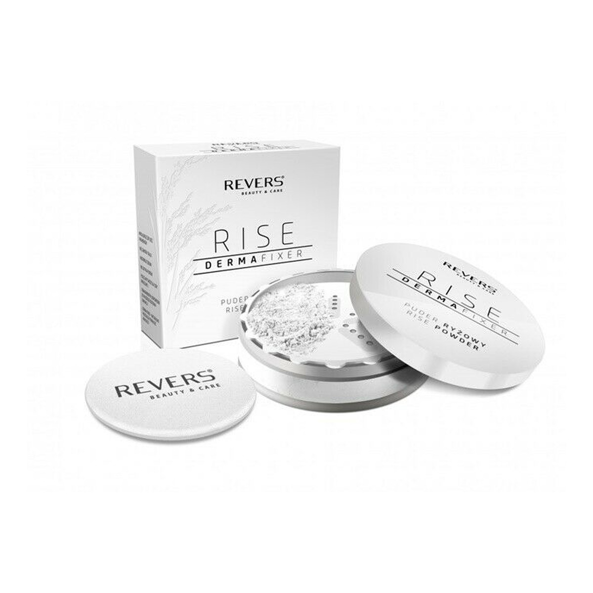 Revers RISE DERMA FIXER POWDER EVEN FOR STAGE MAKE-UP Puder Ryżowy Sypki 15g