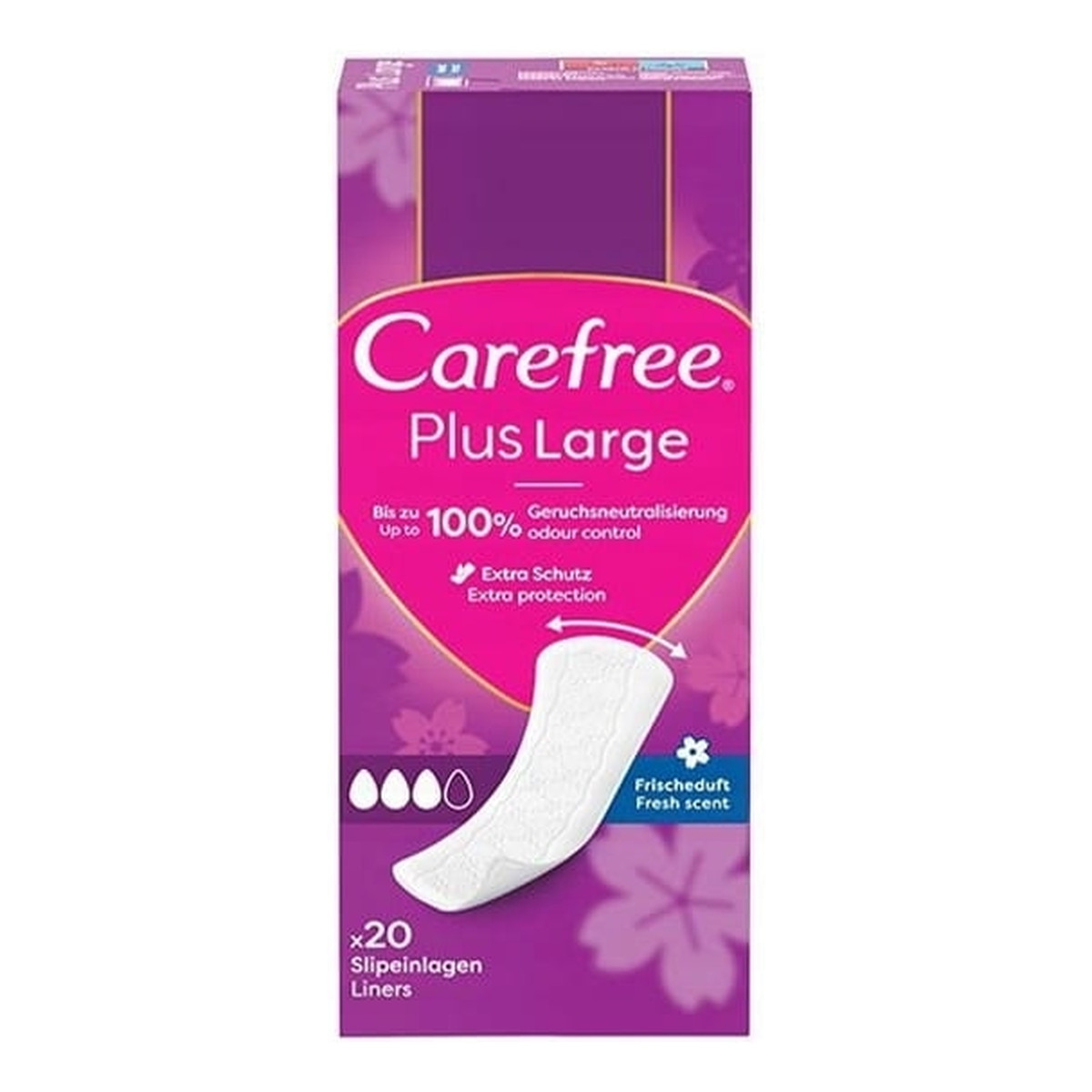 Carefree Plus Large Fresh Scent Wkładki higieniczne 20 sztuk
