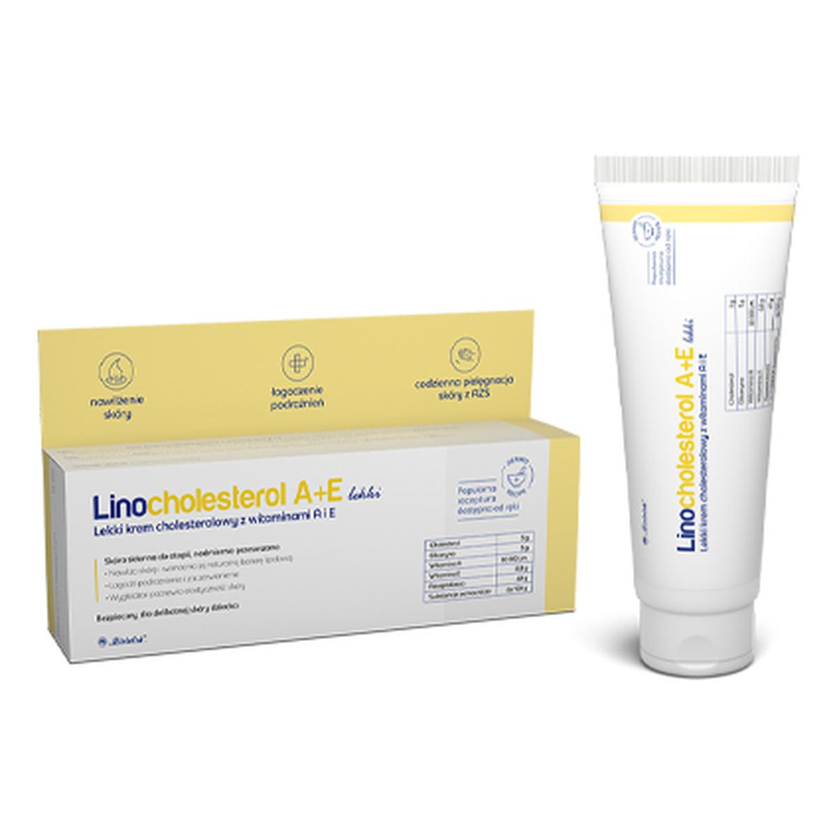 Ziołolek Linocholesterol Lekki krem cholesterolowy do twarzy z witaminami A+E 80g
