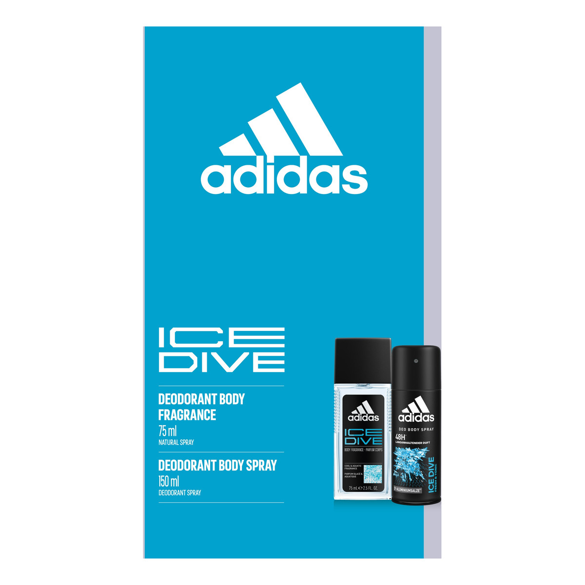 Adidas Ice Dive Zestaw Dezodorant Atomizer + Antyperspirant Spray
