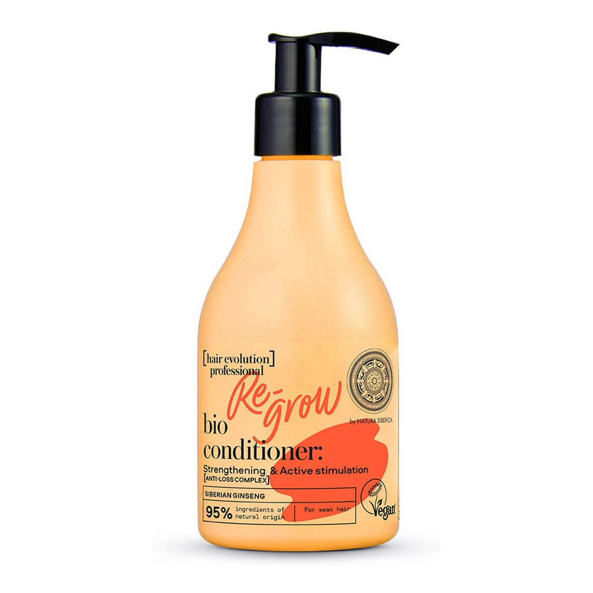 Natura Siberica Naturalna wegańska odżywka do włosów osłabionych i wypadających RE-GROW wzmocnienie i aktywna stymulacja wzrostu Hair Evolution 245ml