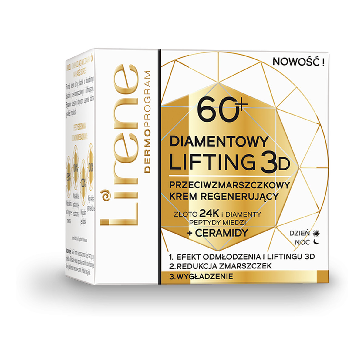 Lirene Diamentowy Lifting 3D Przeciwzmarszczkowy krem regenerujący 60+ 50ml