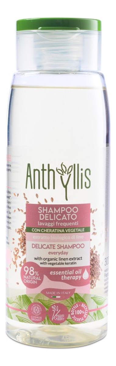 Bio Szampon do częstego mycia włosów z roślinną keratyną i ekstraktem z lnu