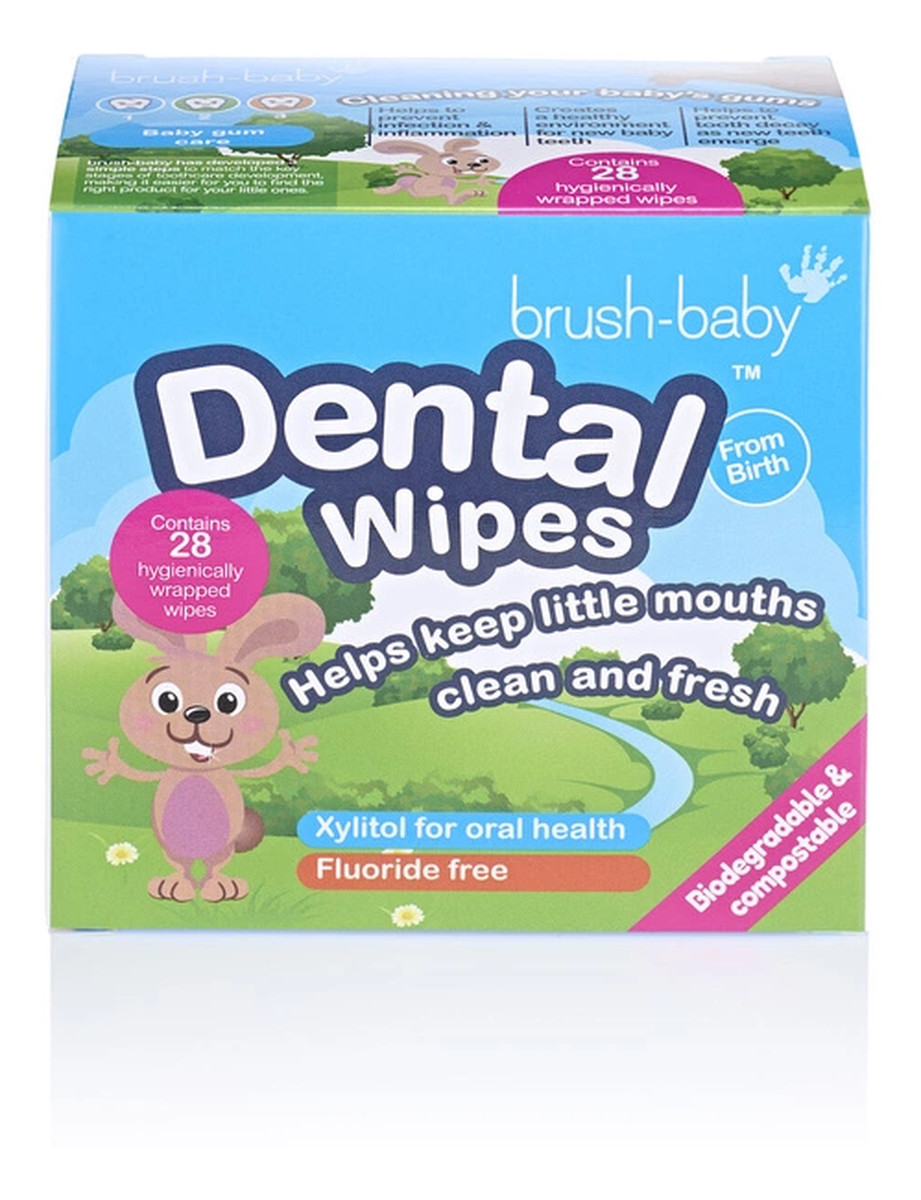 Dentalwipes chusteczki do czyszczenia dziąseł i zębów mlecznych 28szt.