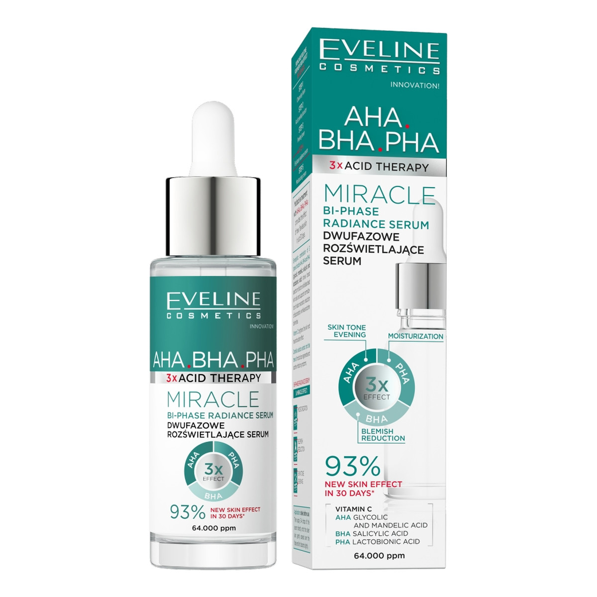 Eveline 3 x Acid Therapy dwufazowe rozświetlające serum 30ml