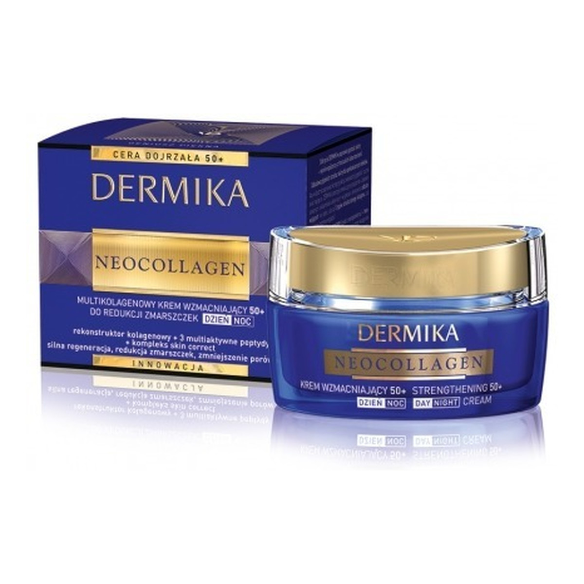 Dermika 50+ Neocollagen Multikolagenowy Krem Wzmacniający Redukujący Zmarszczki Na Dzień i Na Noc 50ml
