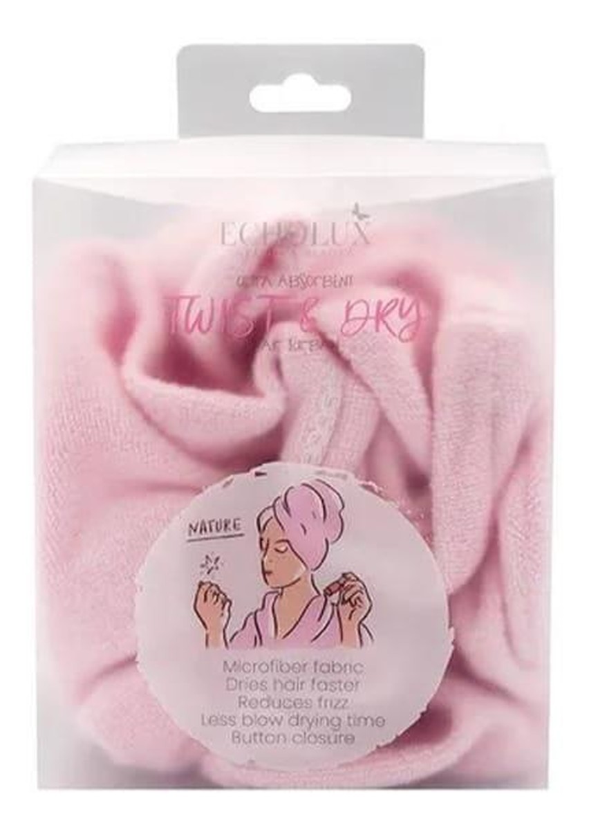 Turban do włosów, różowy